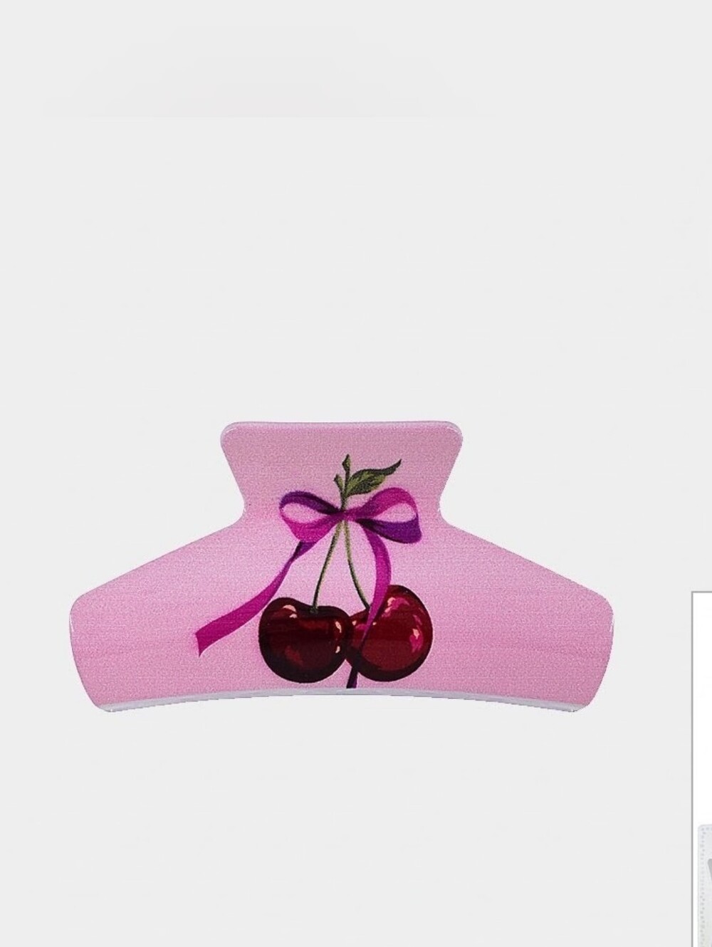 Cherry Bow Printed Hair Claw Clips